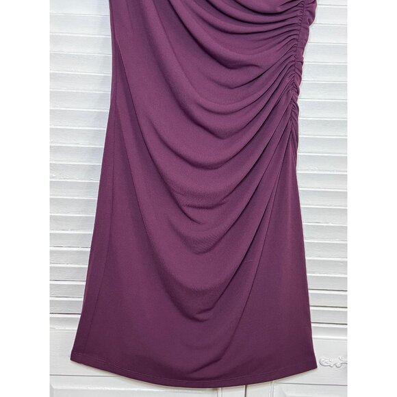 NWT Zara Womens Sleeveless Ruch Bodice Burgundy M Round Neck Mini Bodycon Dress - Picture 5 of 10